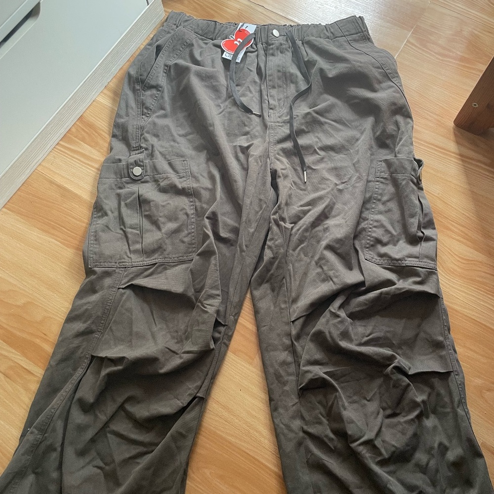 Brand New Cider Women's Denim Drawstring Pocket Cargo Pants